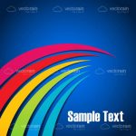 Abstract Background with Colourful Curves and Sample Text
